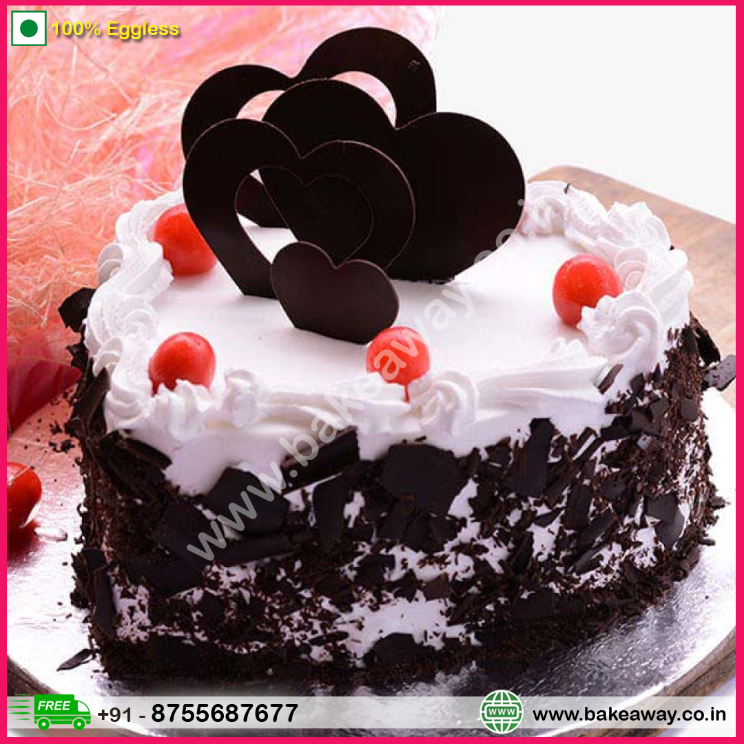 Black forest Delight heart Cake