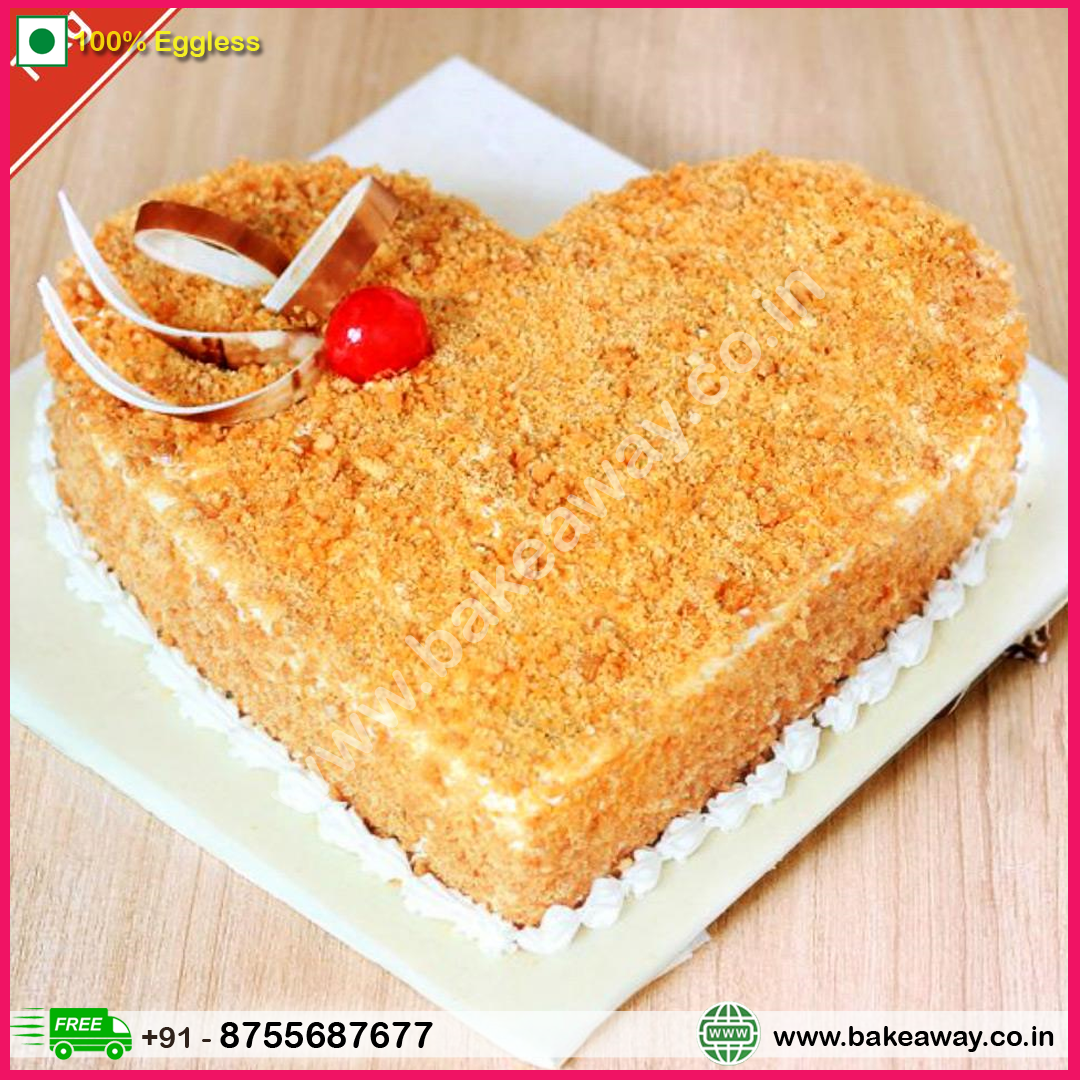 Butterscotch Heart Shape Cake