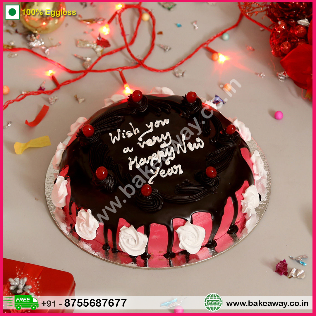 New Year Cherry Chocolate Cake
